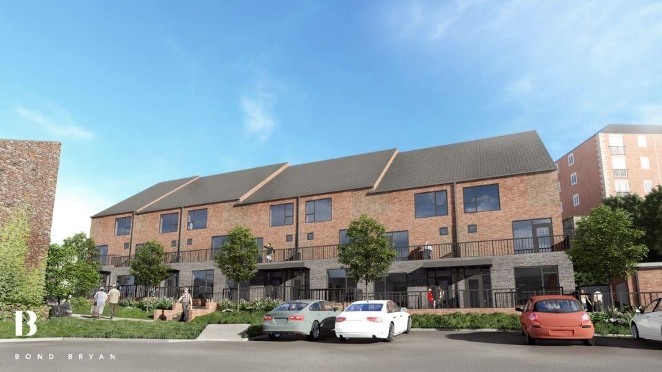 Artist impression of a row of new build houses