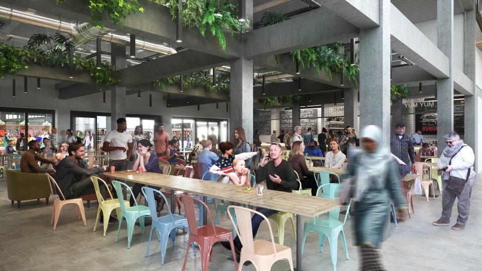 Artists impression of new Rotherham food hall