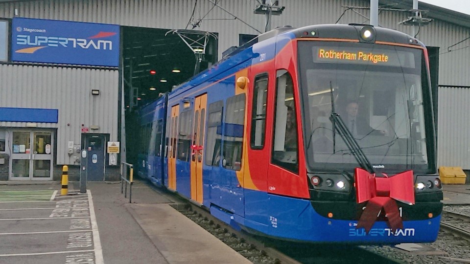 New Tram Train leaving the depot